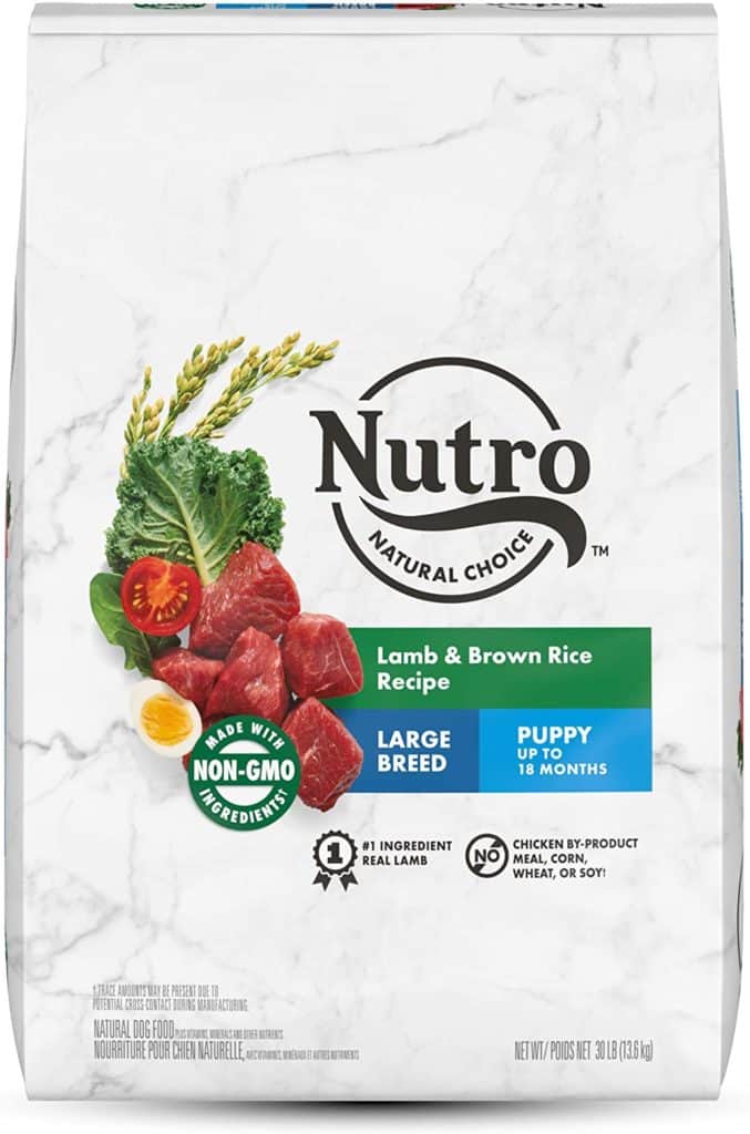 NUTRO NATURAL CHOICE Large Breed Puppy Dry Dog Food, Chicken & Lamb, 30 lb. bags