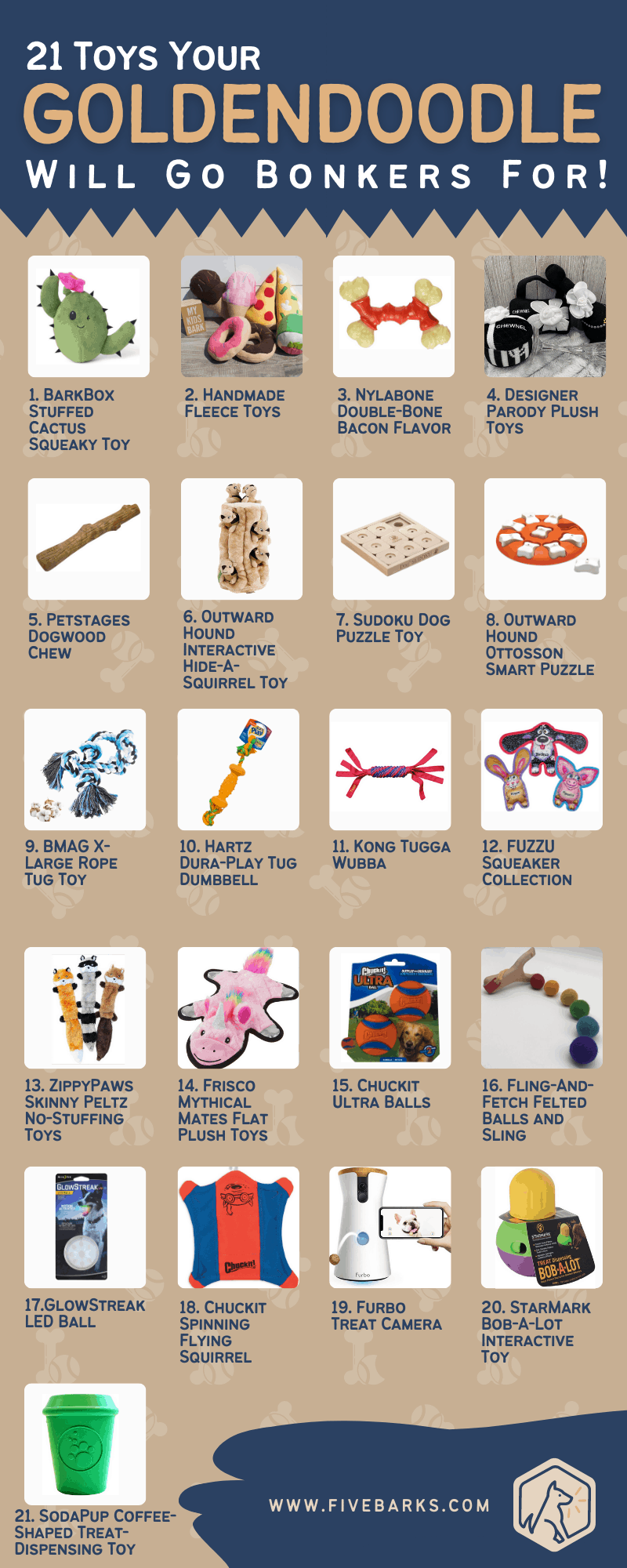 21 Toys Your Goldendoodle Will Go Bonkers For! - Infographic