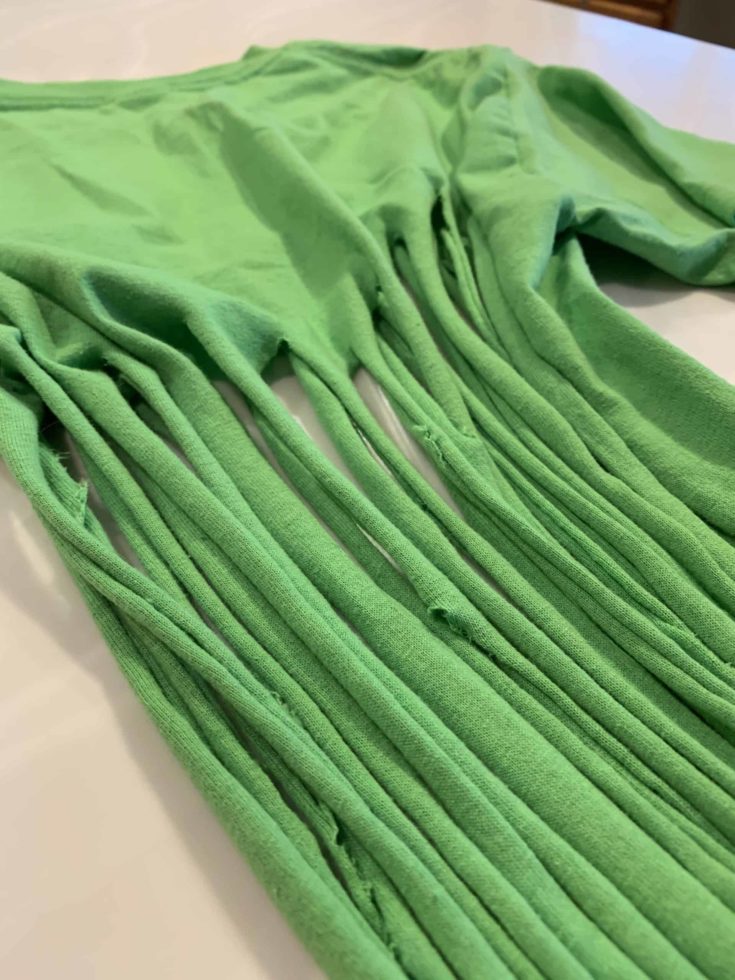Green cloth strips