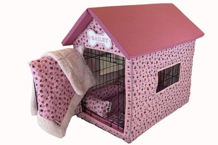 Pretty Pink Dog Crate Cover