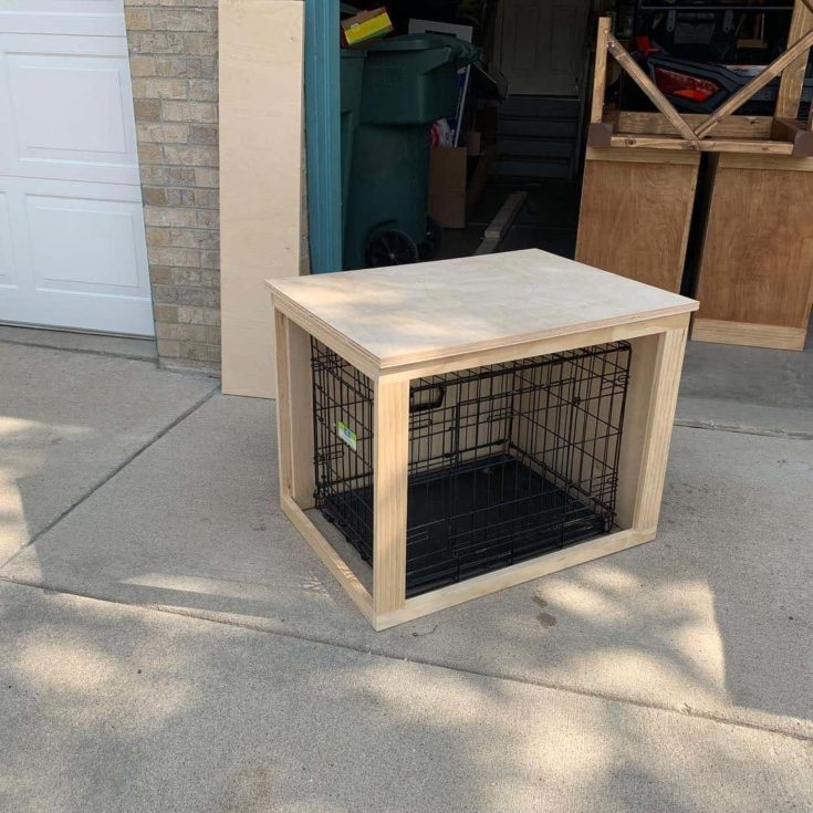 Minimalist DIY Dog Crate Table e1643628343243