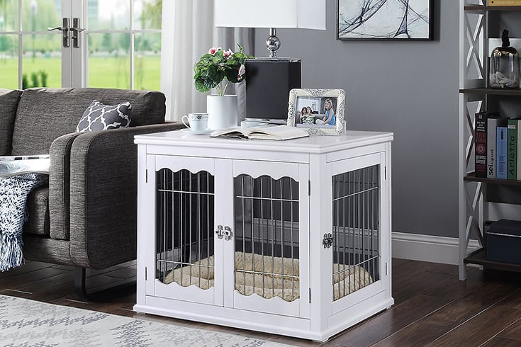 Unipaws End Table Wooden Dog Crate