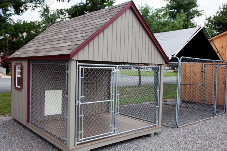 Dog House with Fenced in Run