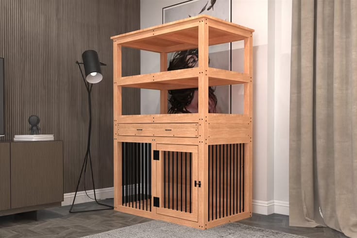 Large Dog Kennel With Shelves