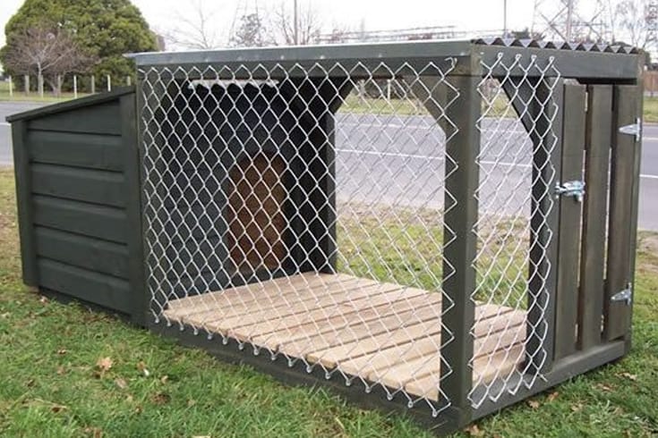 Outdoor Dog House with Run Attached