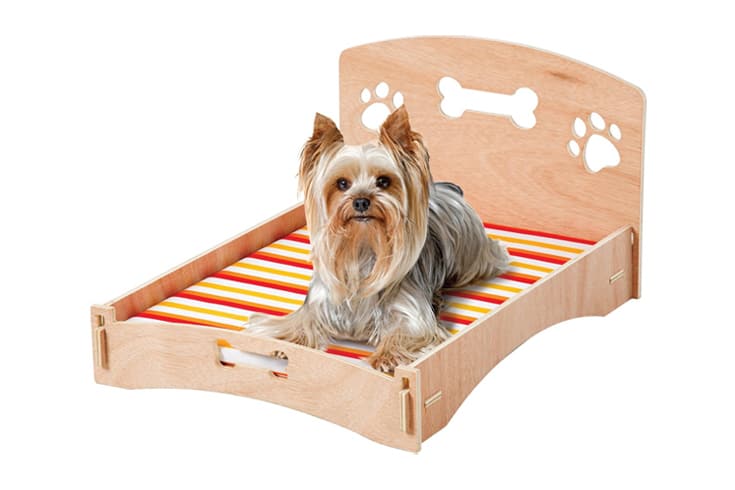 Etna Wooden Bone Paw Design Sofa Cat Dog Bed