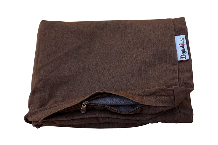 Dogbed4less Chocolate Brown Denim Jean Dog Pet Bed